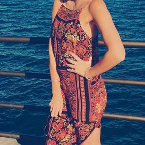 Long - boho print maxi dress